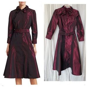 Rickie Freeman TERI JON Purple Burgundy Belted Shirtdress Gown size 6